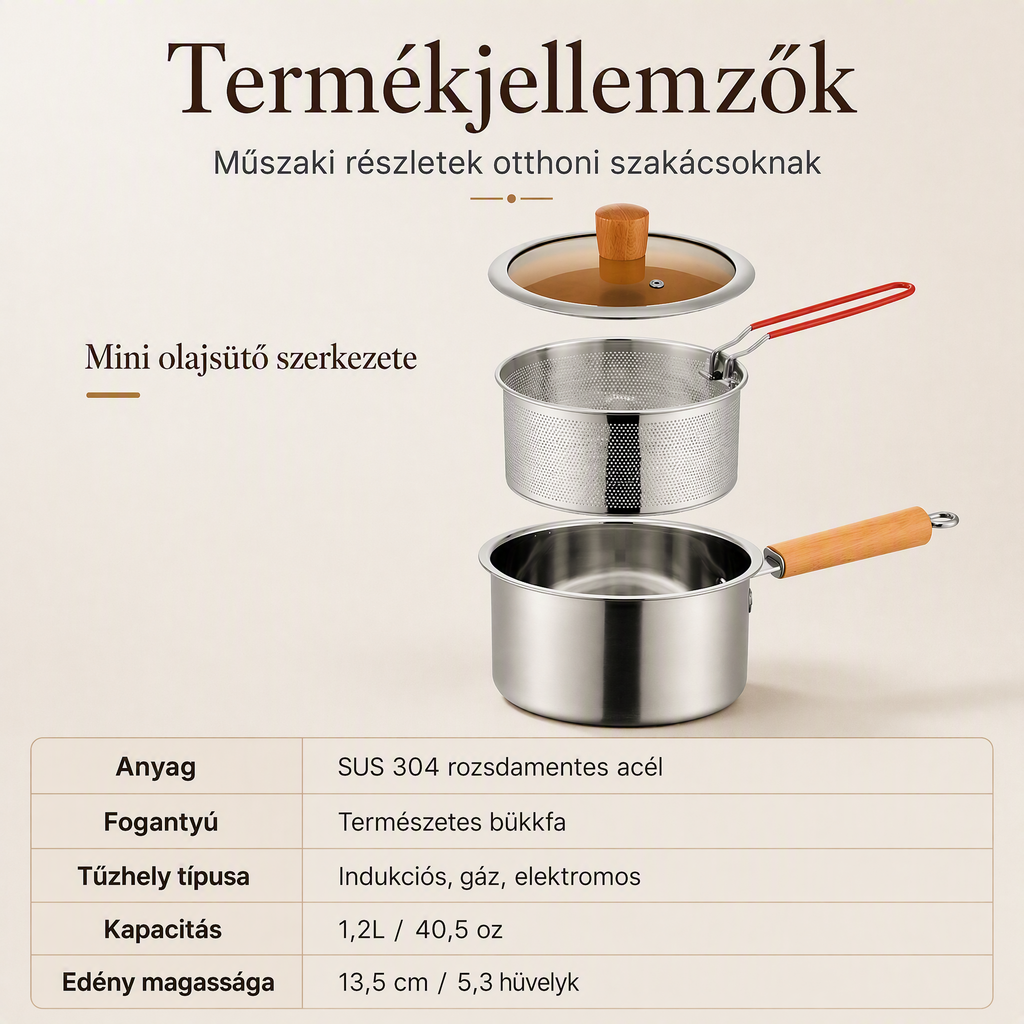 Többfunkciós 304 rozsdamentes acél serpenyő