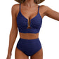🔥 S-2XL 🌞 Női magas derekú bikini 🌊👙