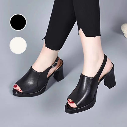 👡 MOST 50% KEDVEZMÉNY! ✨ Stílusos és kényelmes, magas sarkú bőr szandálok nőknek