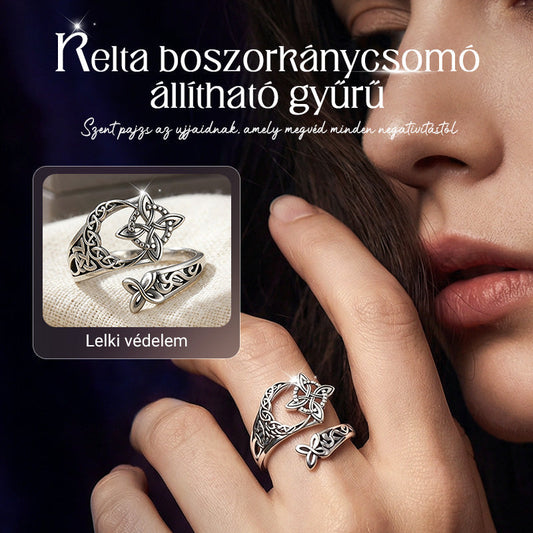 👩‍❤️‍💋‍👨925 sterling ezüst kelta csomós nyitott gyűrű