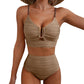🔥 S-2XL 🌞 Női magas derekú bikini 🌊👙