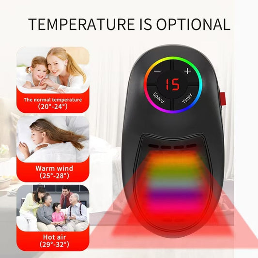 ⚡50 000+ ELADVA! Majdnem elfogyott-💥Easylife Plug-in Go Heater - hordozható kerámia fűtőtest hőmérséklet-szabályozóval és távirányítóval