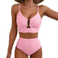 🔥 S-2XL 🌞 Női magas derekú bikini 🌊👙