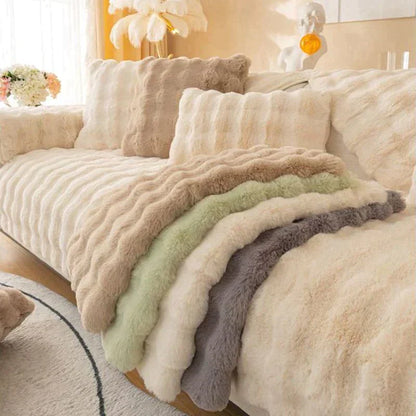 🛋️☁️Pousbo®  Vastag nyúl plüss kanapé huzat❄️