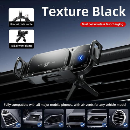 📱✨15 W-os vezeték nélküli gyorstöltő autós telefontartó, összecsukható és standard okostelefonokhoz alkalmas🚗💨
