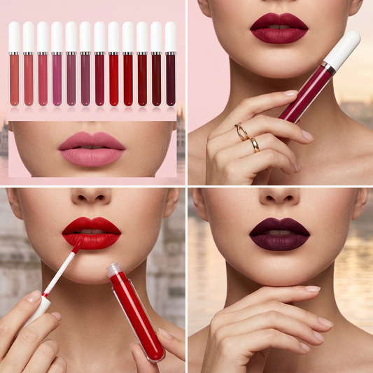 🔥 Vízálló Matt Ajakfesték Készlet – 10 Szín, Egész Napos Tartás 💄