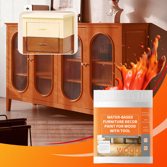 🔥Vízalapú bútordíszítő festék fához, szerszámokkal