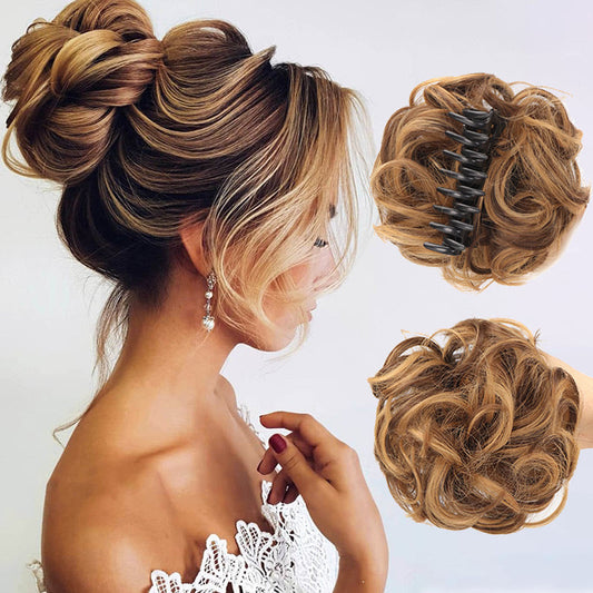 2025🔥🌹Rózsa nyaklánc ingyen✨Claw Clip paróka a természetes haj Bun számára👩‍🦱