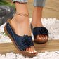 【EU 36-44】👡Női Kényelmes Virágos Slip-On Szandálok