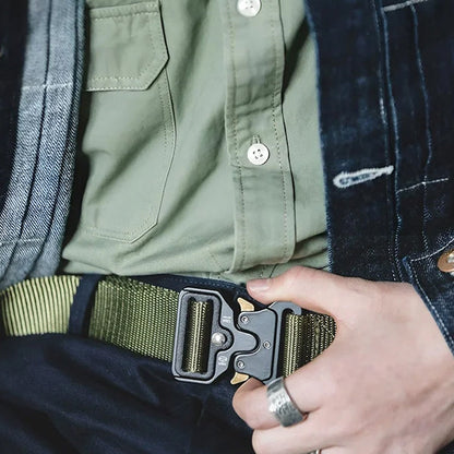 😎Férfi szakadásálló, gyorskioldós nylon öv
