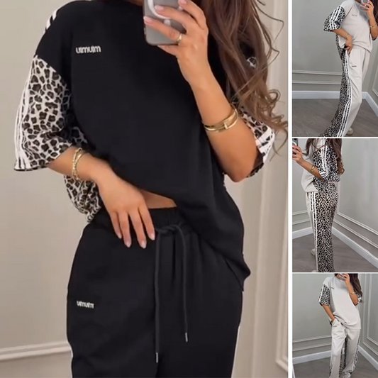 💥 HOT SALE 50% OFF🐆 [nyári eladás] leopárd mintás 2 darab kapucnis pulóver | megfelelő szett 🧥