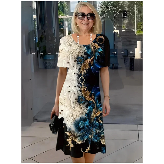👗 Háromdimenziós virágminta egy könnyű nyári ruhán nők számára✨