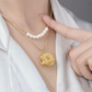 💕New Arrival💕3D Rose & Pearl Double Layered Necklace (2 szett öltöny)