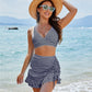👙Magas derekú női bikiniszett haskontroll Gingham
