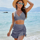 👙Magas derekú női bikiniszett haskontroll Gingham