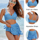 👙Magas derekú női bikiniszett haskontroll Gingham