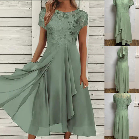 👗Divatos tüll ruha kerek nyakkal💖