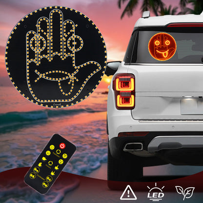🔥🚘Kifejezés és Gesztus LED Tábla Fény Autó Hátsó Ablakhoz✌️