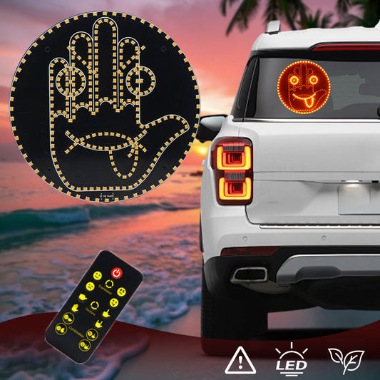 🔥🚘Kifejezés és Gesztus LED Tábla Fény Autó Hátsó Ablakhoz✌️
