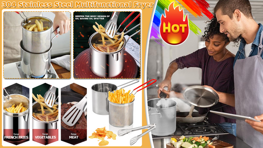 🍟304 rozsdamentes acélból készült többfunkciós fryer👩‍🍳🍗