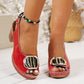 【EU 36-43】👡Fém csatos pántos Peep-toe középmagas szandálok