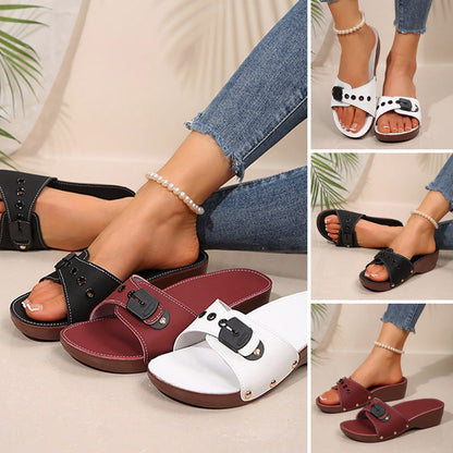 👡Csúszásmentes komfortos női cipellők ék alakú sarokkal