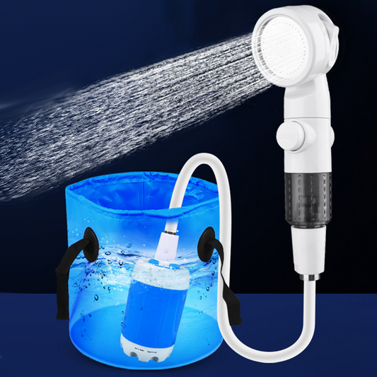 🚿Vezeték nélküli, újratölthető kempingzuhany szivattyúval