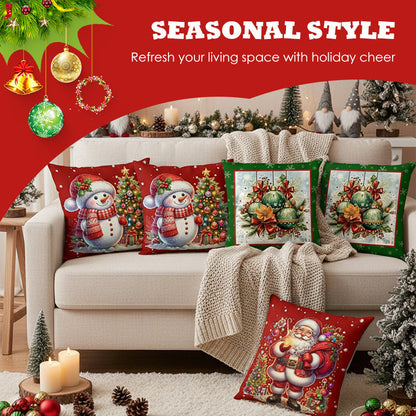 🎄 Imádnivaló karácsonyi mintás párnahuzatok (4 darabos szett) ✨