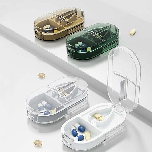 💊1+1 ingyen✨2 az 1-ben hordozható tablettavágó és tároló