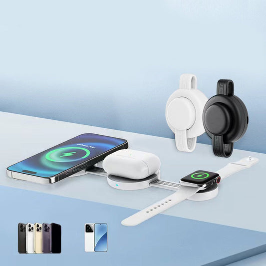 📱⚡3 az 1-ben összecsukható mágneses vezeték nélküli töltő