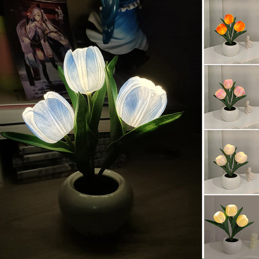 🔥LED Tulip éjszakai lámpa virág asztali lámpa🌷✨