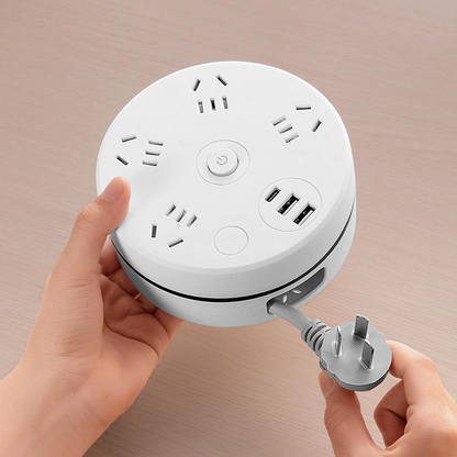 ✨🔥Behúzható elosztó dugaszolóaljzat akasztóval és USB-portokkal🔌