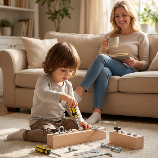 Montessori fémcsavarozó tábla játék