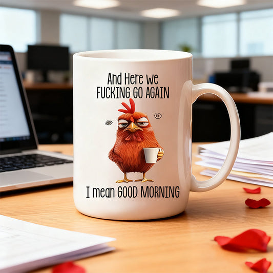 🔥☕Morcos csirke „Jó reggelt” szarkasztikus bögre