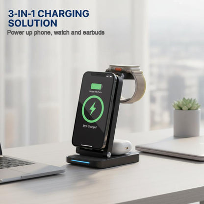 ⚡ 3-in-1 Összecsukható Magnéticos Vezeték nélküli Töltőállomás 📱🔋