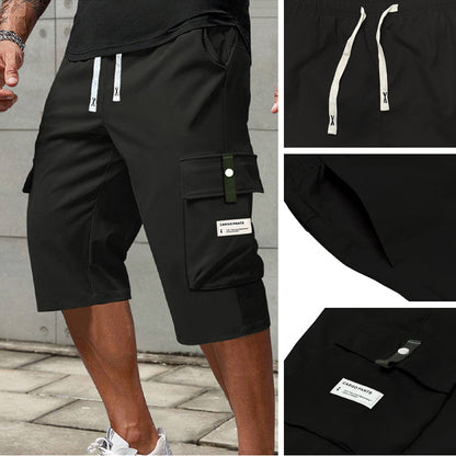 👖 Férfi capri cargo nadrág húzózsinórossal – Alkalmi, multifunkciós, kényelmes 🏕️✨
