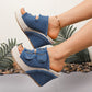 👡2026 Női alkalmi denim platformos szandál
