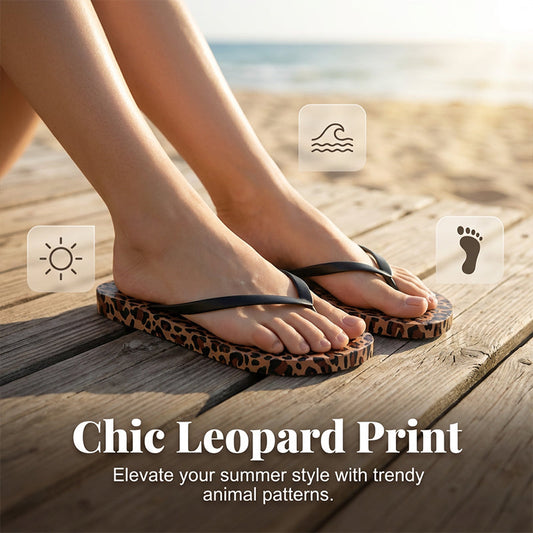⛱️ Női leopárdmintás papucs