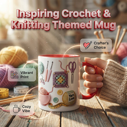 🔥Garnitúros mintás bögre – ajándék kézműveseknek és kreatív lelkeknek ☕🧶✨🎁