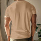 👕Férfi bordás Henley rövid ujjú póló