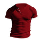 👕Férfi bordás Henley rövid ujjú póló