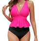 🌊👙Női Peplum Tankini Szett Alulművel