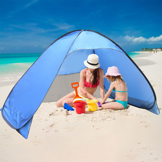 🏖️☀️Azonnali felállítású, UV-védelemmel ellátott strand sátor