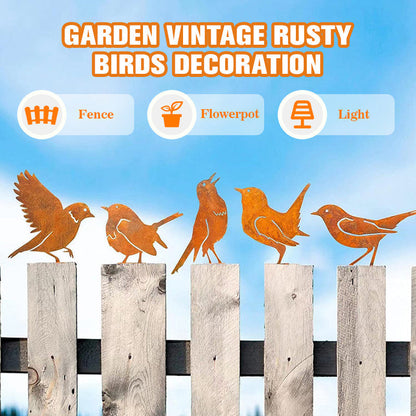 🏡🐦Retro kerti rozsdás madár dísz