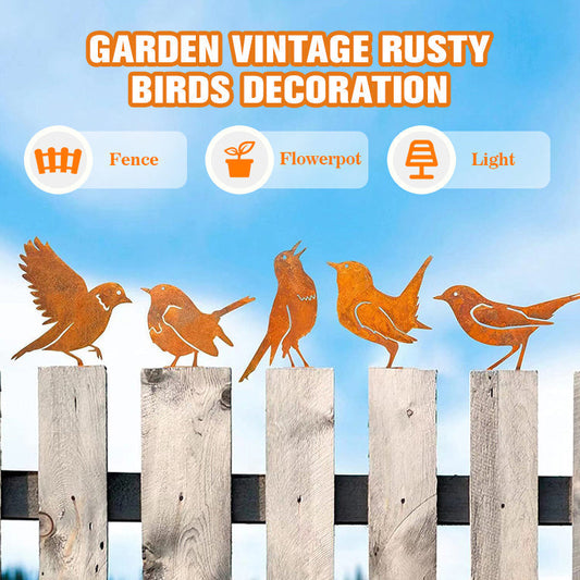 🏡🐦Retro kerti rozsdás madár dísz