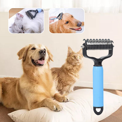 🪒Kétoldalas állat szőrzetápoló kefe😸🐶