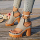 👠👣 Bokapántos, vastag sarkú platform szandál 💖