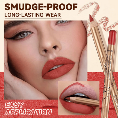 💄🎨12 színű elmosódásálló ajakceruza készlet