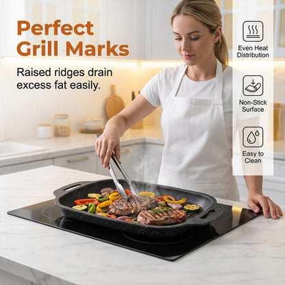 🍳 MOST 50% KEDVEZMÉNY! 🥩 Sokoldalú, tapadásmentes orvosi kőből készült grillserpenyő