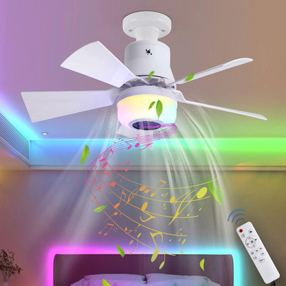 🌈Intelligens mennyezeti ventilátor világítással, RGB-vel és Bluetooth-hangszóróval💡